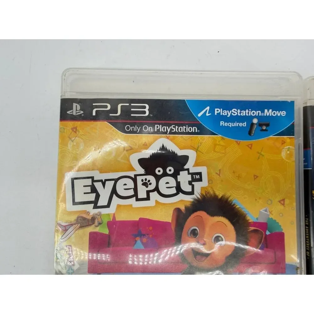 PS3 EyePet & The Adventures of Tintin The Game Lot of 2 Sony PlayStation 3